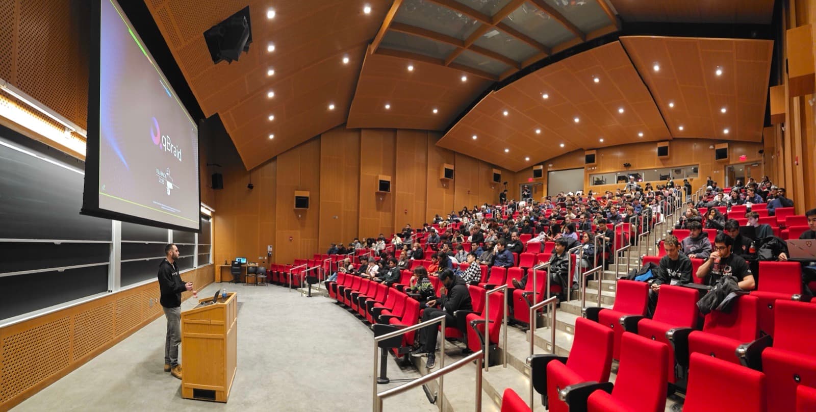 Participants at MIT iQuHACK, MIT's annual quantum hackathon, powered by qBraid